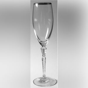 Pair of Royal Doulton Silver Rim Champagne Flutes